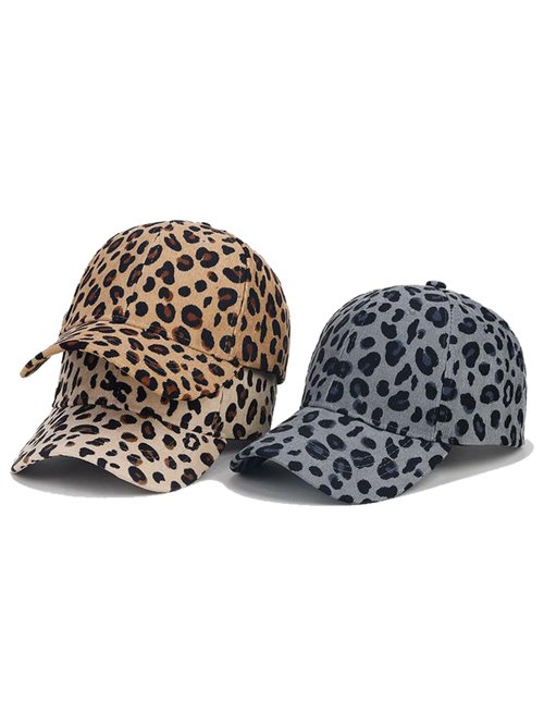 Nanwansu Adjustable Baseball Cap Leopard Print Hat Cotton Sunhat Headwear Outdoor Shade Sports Cap Beige