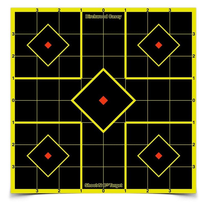 BIRCHWOOD CASEY Shoot-N-C 8" Sight-In Reactive Targets - Highly Visible Instant Feedback Self-Adhesive Shooting Target Stickers with Repair Pasters - 6 Targets, 36 Pasters