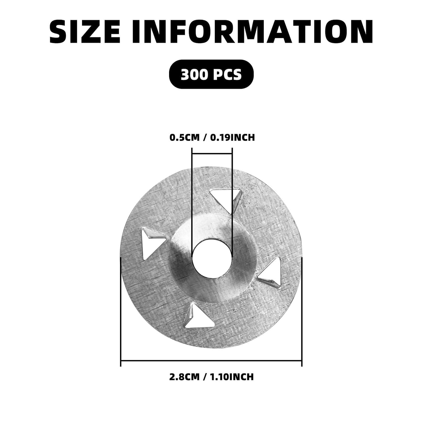 500Pcs Fasteners Washers for Foam Board Panels, 1-1/8 Inch Metal Washers for Insulation Fixing Hardware with Cut Resistant Gloves