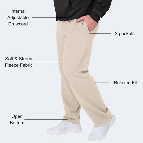 Hanes Men's EcoSmart Sweatpants - Comfortable Athletic Lounge Pants with Pockets | Fleece Fabric