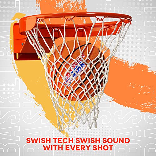 Professional-Grade Basketball Nets - Super Strength, 2 Pack, Red, White & Blue