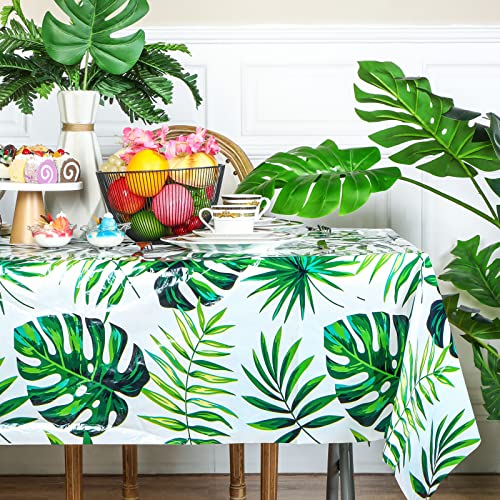 Tropical Palm Leaves Tablecloths - 3 Pack, 54 x 108 Inch