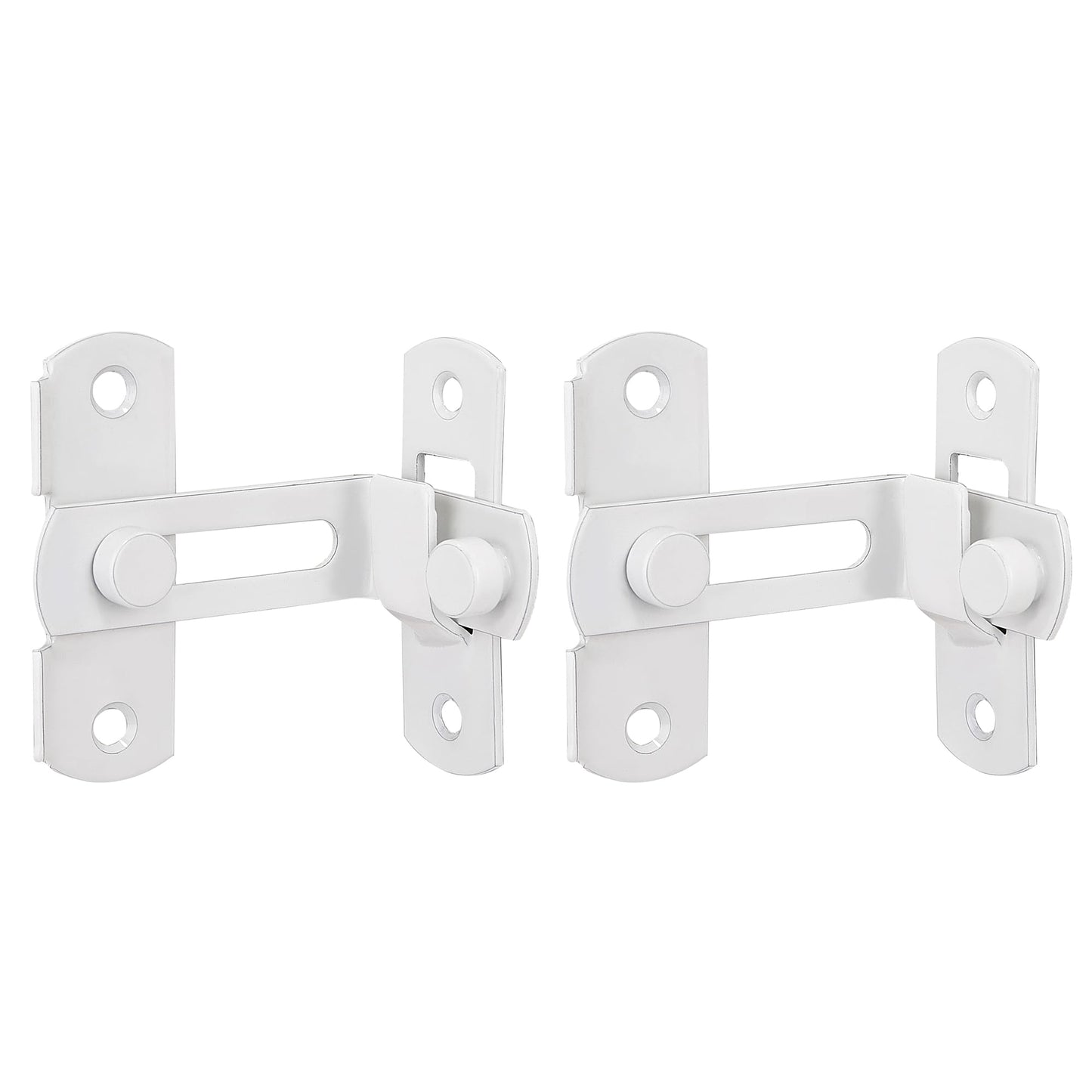 INIRET 2 Packs 90 Degree Flip Barn Door Lock Latches，White Stainless Steel Gate Latch Security Door Latch for Barn Door Safety Door Lock,Sliding Door Antique Lock Wine Cabinet Closet Door Latches