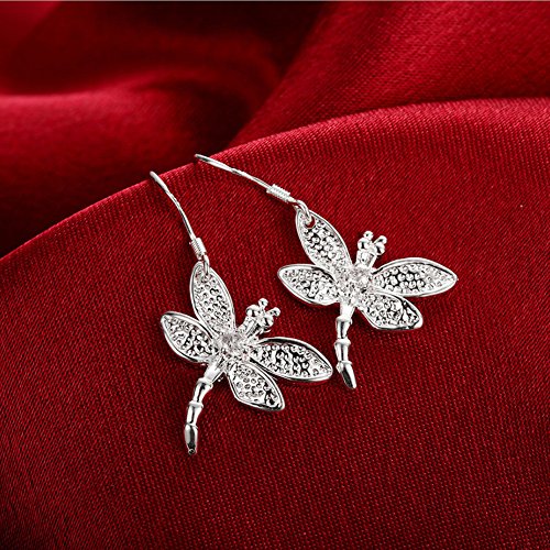 925 Sterling Silver Dragonfly Drop Earrings for Women