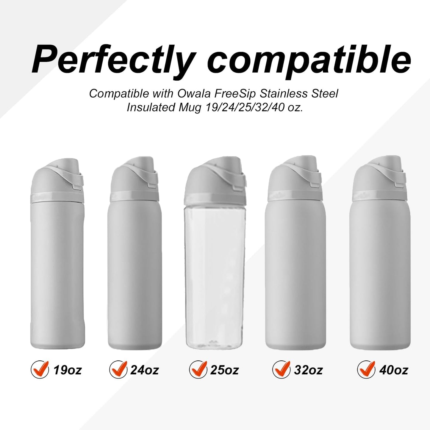PEUTIER Replacement Stoppers for Owala FreeSip Water Bottles - BPA-Free Silicone Gaskets | 3-Pack