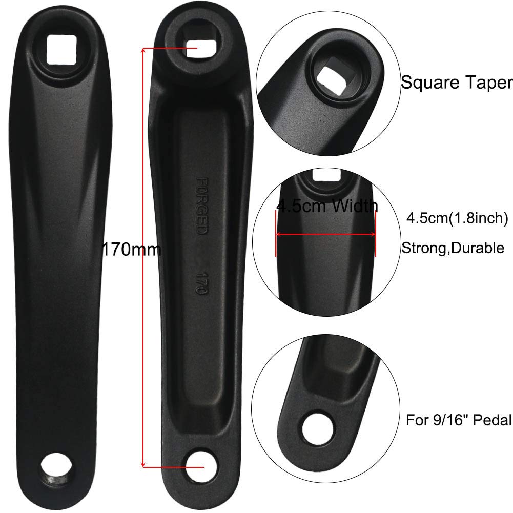 GANOPPER 32T Square Taper Crankset Single Speed Road Bike Crank Set 104 BCD 32 T Mountain Bike 170mm Crankset for MTB 9 10 11 Speed Crankset