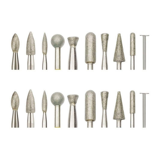 120-Grit Diamond Grinder Bit Compatible with Dremel Tools, Including 20 Pieces of 1/8-inch Drill bits for Carving and polishing on Stone, Glass, Ceramics, Resin, and Metal (Silver)