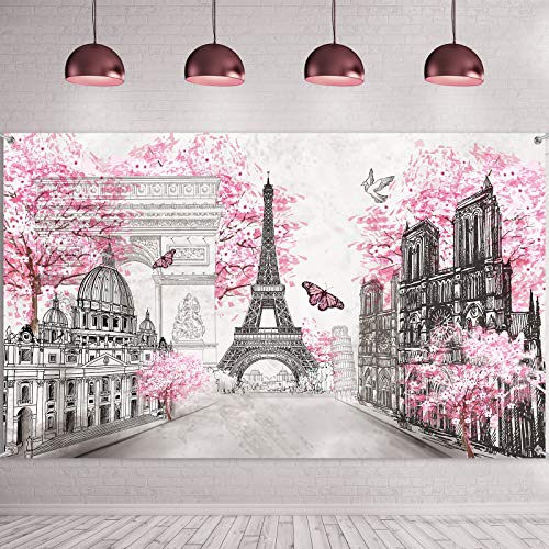 Eiffel Tower Paris Tapestry Backdrop - 72.8 x 43.3 Inch