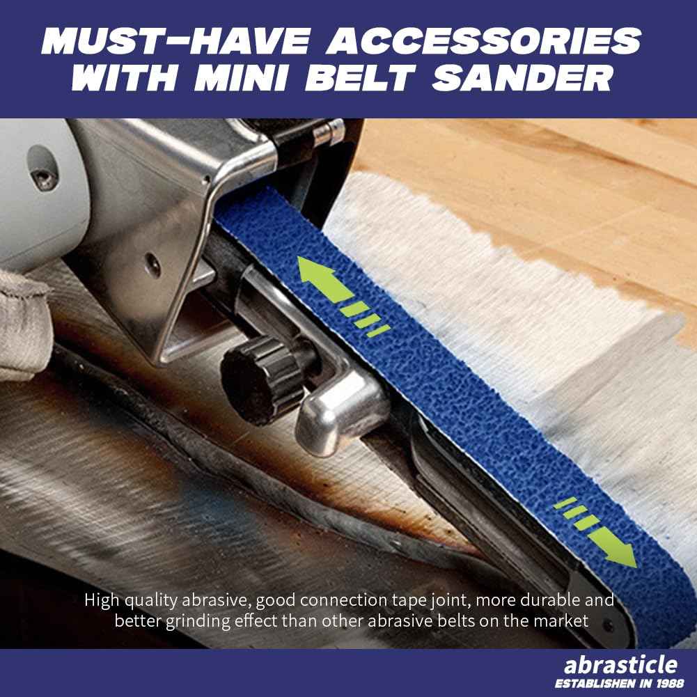 1/2" x 18" Zirconia Sanding Belts for Metal, 1/2 x 18 Inch Zirconia Metal Grinding Sand Paper, 36 PCS 6 Each of 40/60/80/120/180/240 Assorted Grits, Perfect for Metal Polishing, Derusting, Woodworking