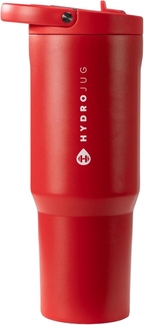 HydroJug Sport - 32oz Stainless Steel Tumbler with Straw | Vacuum Insulated & Leakproof, Alumni Red