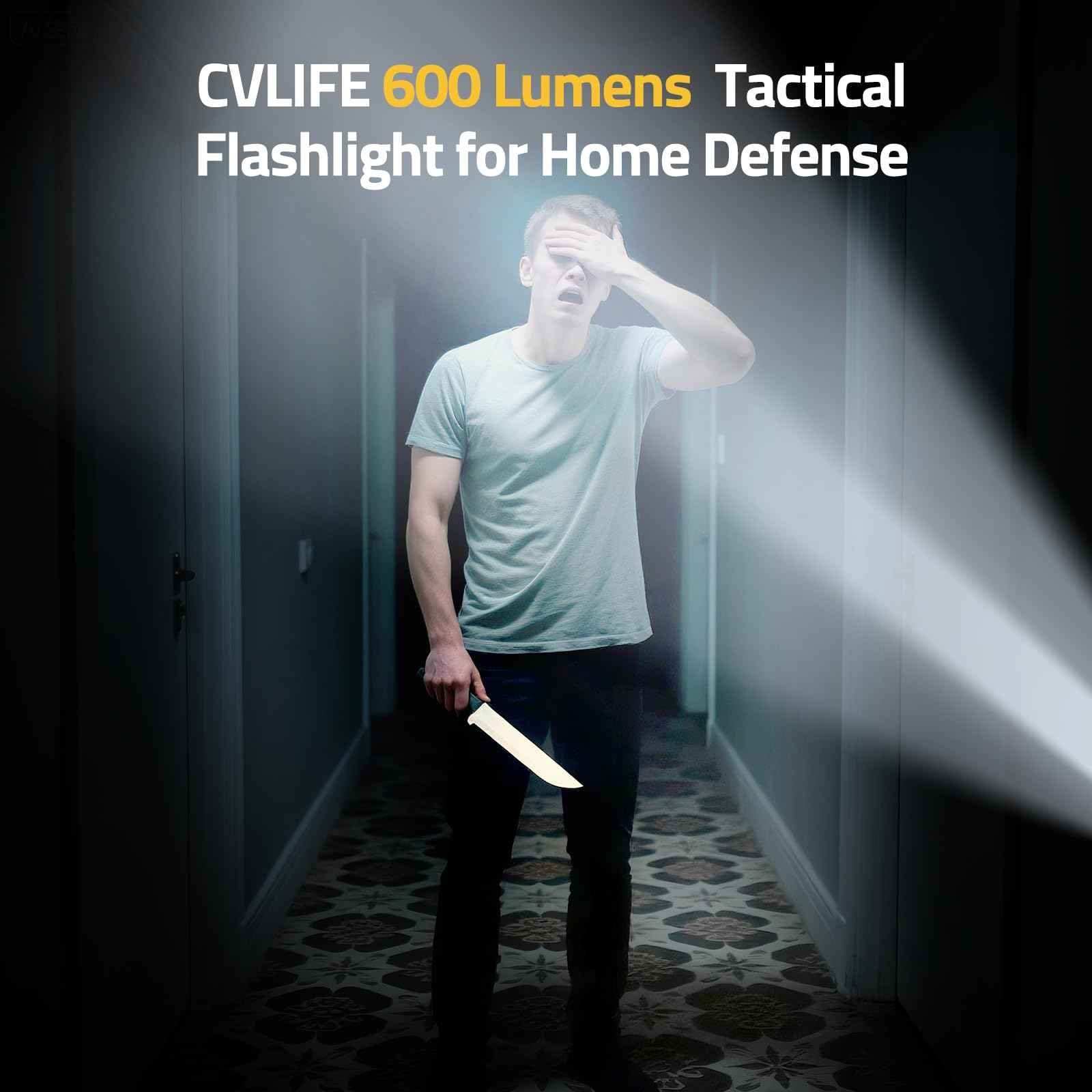 CVLIFE 600 Lumens Pistol Light Laser Combo - Rechargeable Slide Rail Gun Light Compatible with Glock and Picatinny Rail. Tactical Pistol Flashlight with Red Laser for Home Defense
