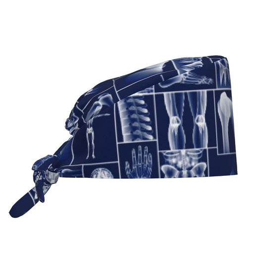 x ray Skull Working Cap Scrub Cap with Sweatband Adjustable for Women Men Nurse Cap