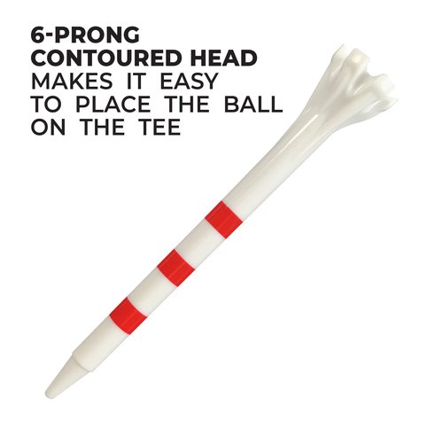 2-3/4" Champ My Hite FLYtee White/Red Stripe Golf Tee, 100 Count