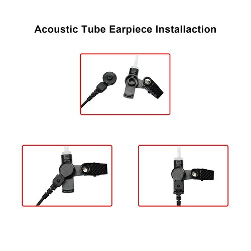 HEOPBIRD Walkie Talkie Earpiece Headset with Mic PTT for Baofeng UV-5R Kenwood Puxing Wouxun Hytera Two Way Radio 2 pin with Covert Acoustic Tube