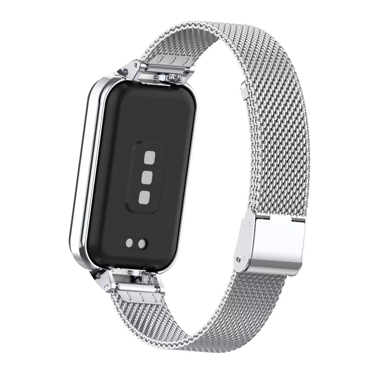 T-BLUER Compatible for Xiaomi Redmi Band 2 Bands,Stainless Steel Metal Replacement Strap Bracelet Wristband Accessories with Metal Frame for Xiaomi Smart Band 8 Active