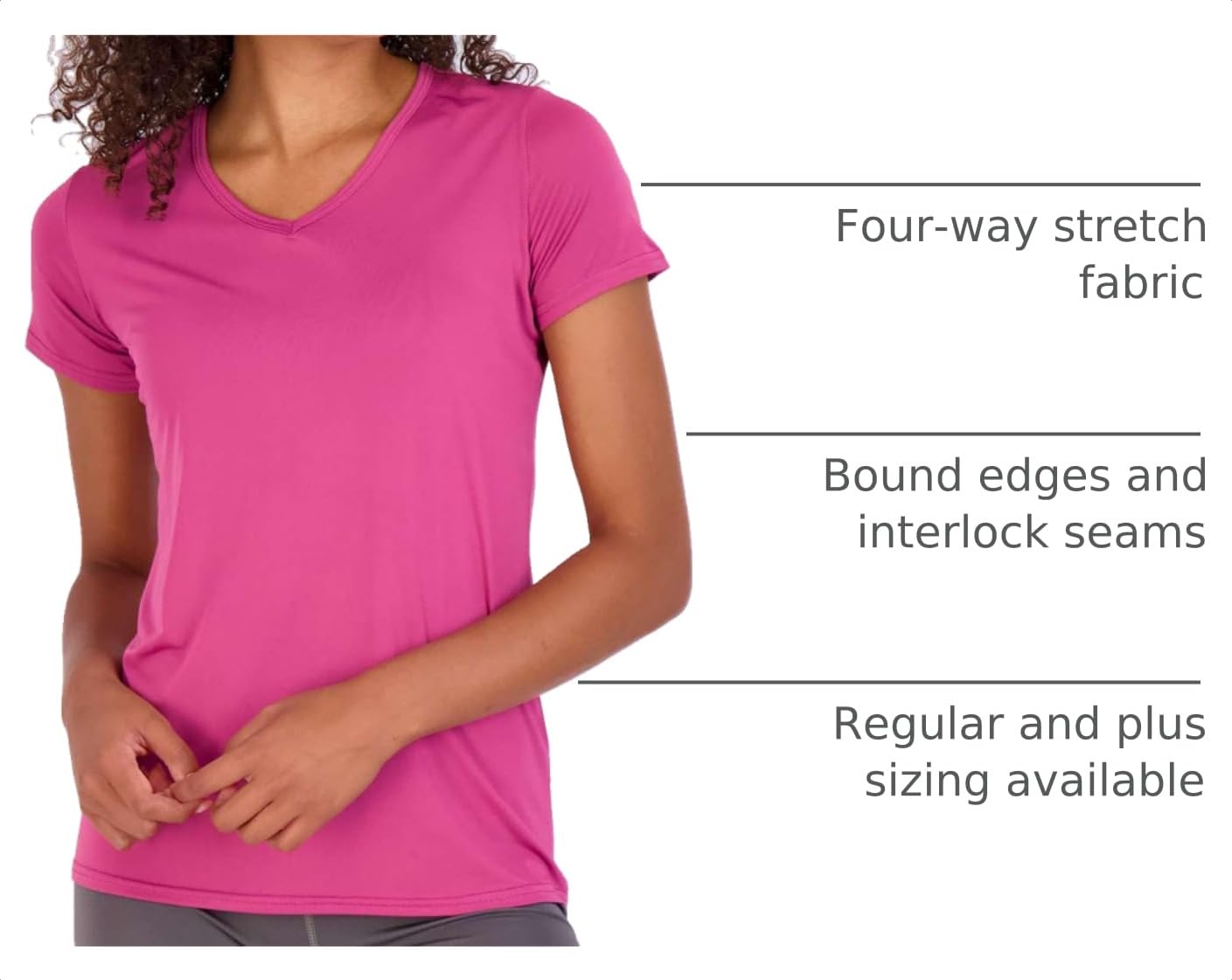 5 Pack Women's Dry Fit V Neck Workout Tops T Shirts Athletic Gym Yoga Tees