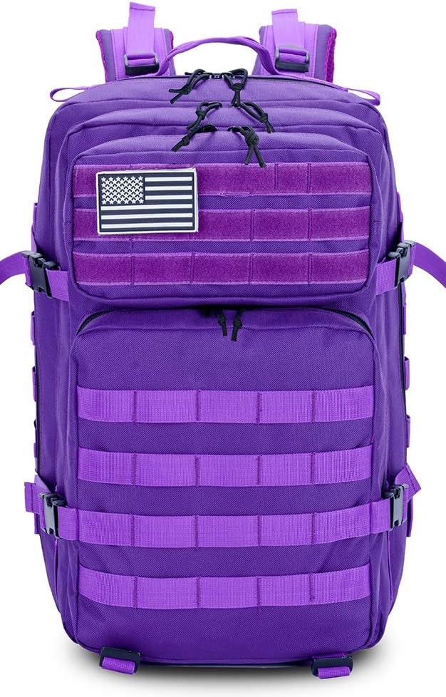 QT&QY Military Tactical Backpack - 45L Molle Army Assault Pack for Hiking & Trekking | Durable Rucksack