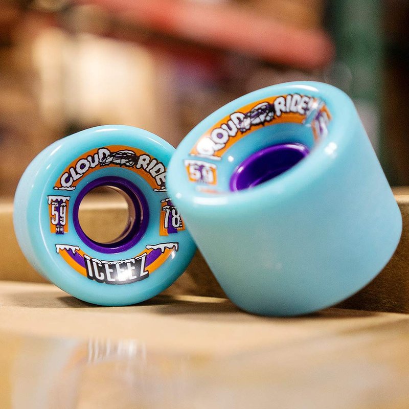 Cloud Ride! Wheels Iceeez 59mm 78A Longboard Wheels, Urethane Longboard Wheel Set for Longboarding, Skateboarding, Carving, Cruising, Downhill, Freeriding