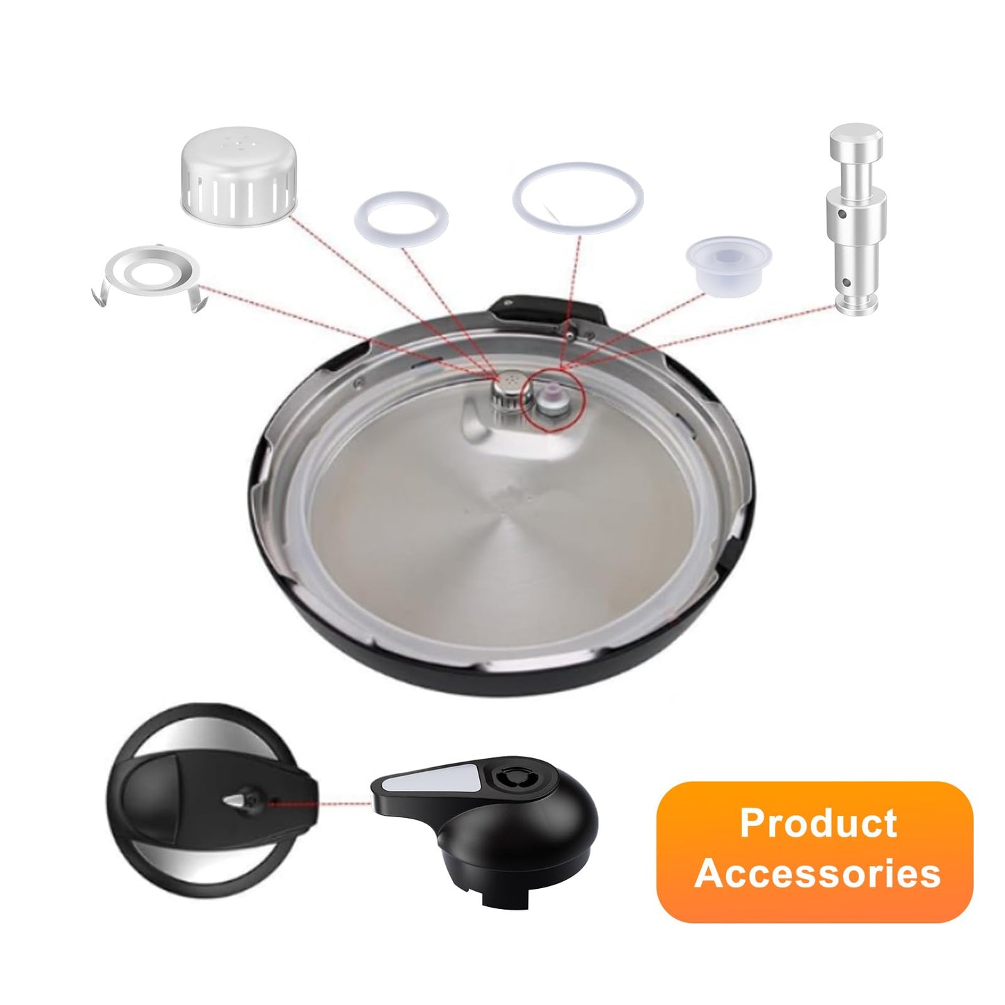 Instant Pot Replacement Valve,ZOZODIA Float Valve Replacement Parts,Steam Release Handle for Instant Pot LUX 3,5,6 Qt, IP-LUX Mini,IP-LUX30,IP-LUX50, IP-LUX60