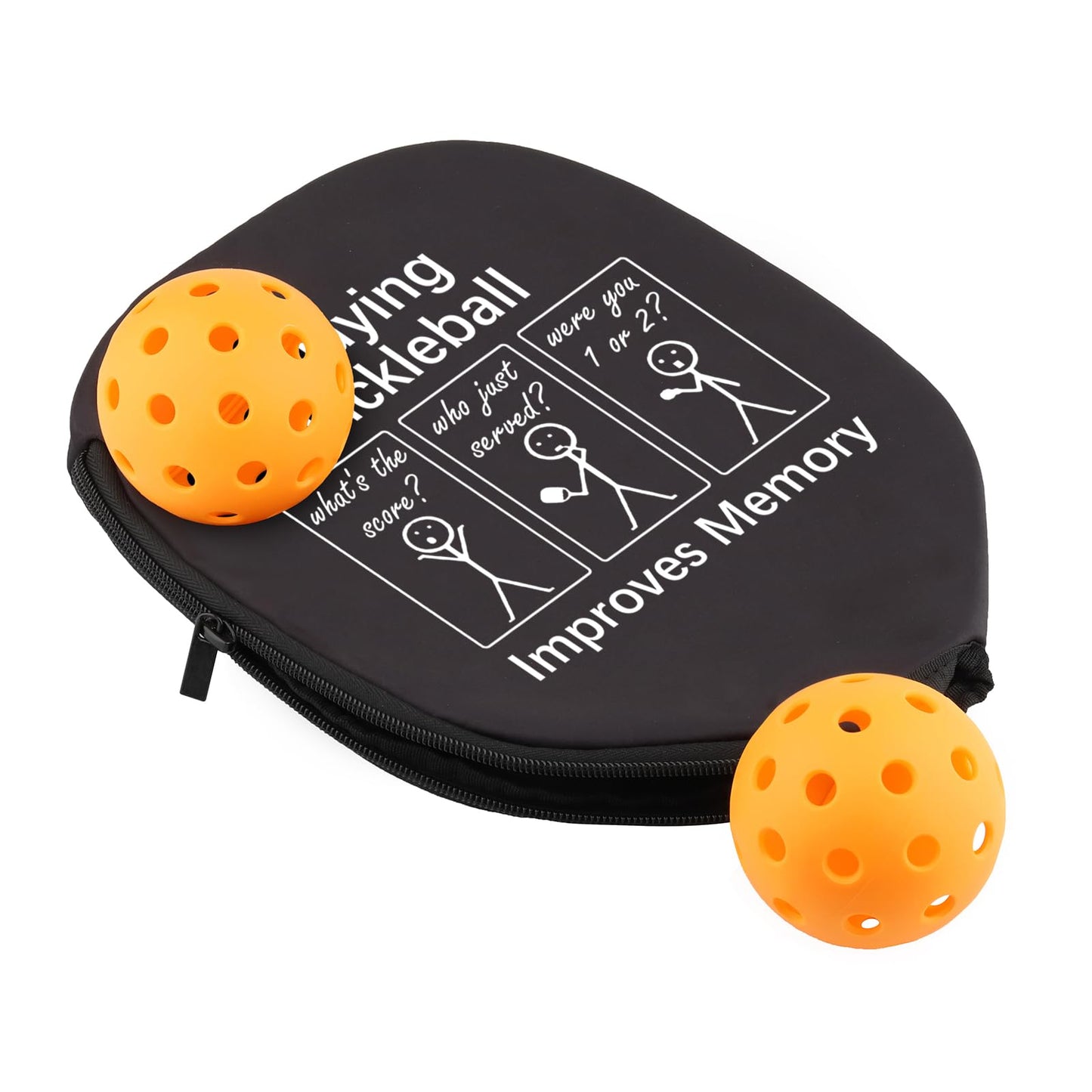 PWHAOO 2PC Funny Pickleball Paddle Pouch Gift Pickleball Paddle Protector Impeccable Gift For Pickleball Players & Fans (Playing Pickleball Paddle)
