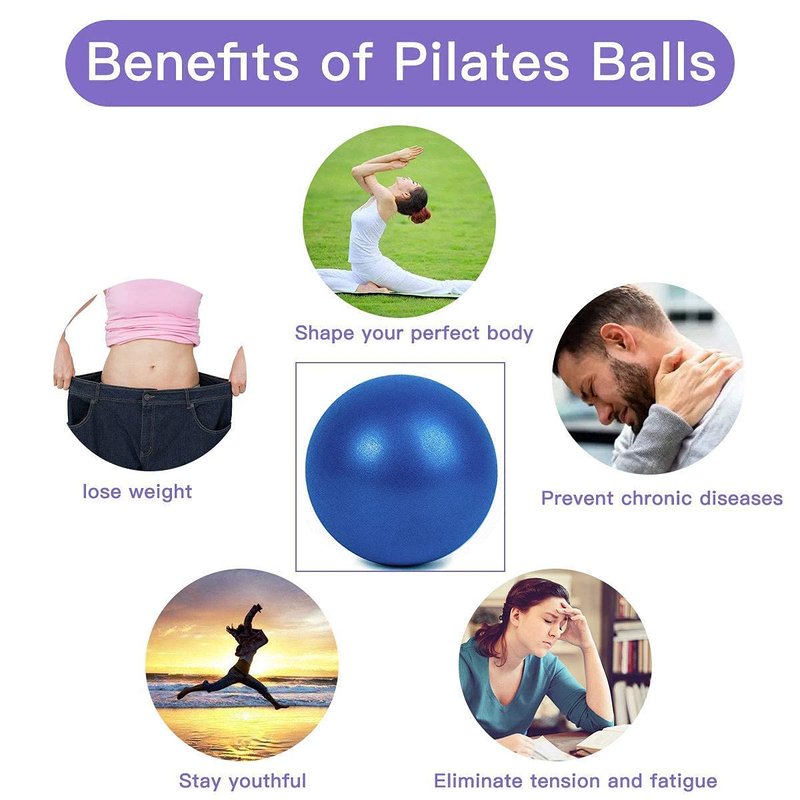 XIECCX Mini Yoga Balls 9 Inch Exercise Pilates Therapy Balance Barre Equipment for Home Stability Squishy Training PhysicalCore Training(6 PCS)