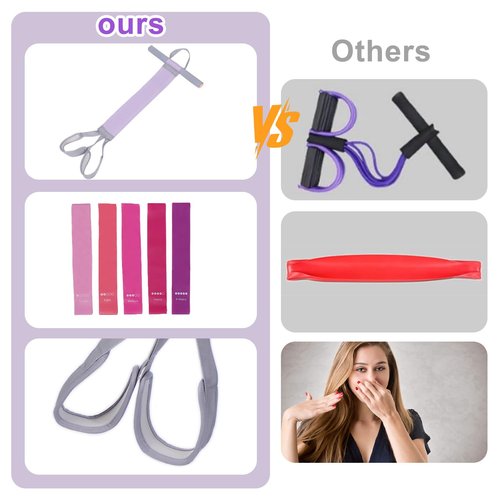 Fabric Resistance Band with Handles & Non-Slip Pedal, 120lb Full-Body Excercise Band,Resistance Loop Exercise Bands Set of 5,Portable Stretch Bands for Leg, Arm & Core, Workout Equipment for Women