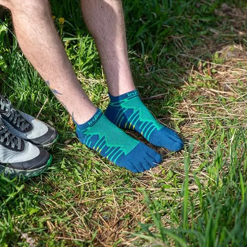 Injinji Men's Run Midweight No-Show Toesocks - Poseidon Large