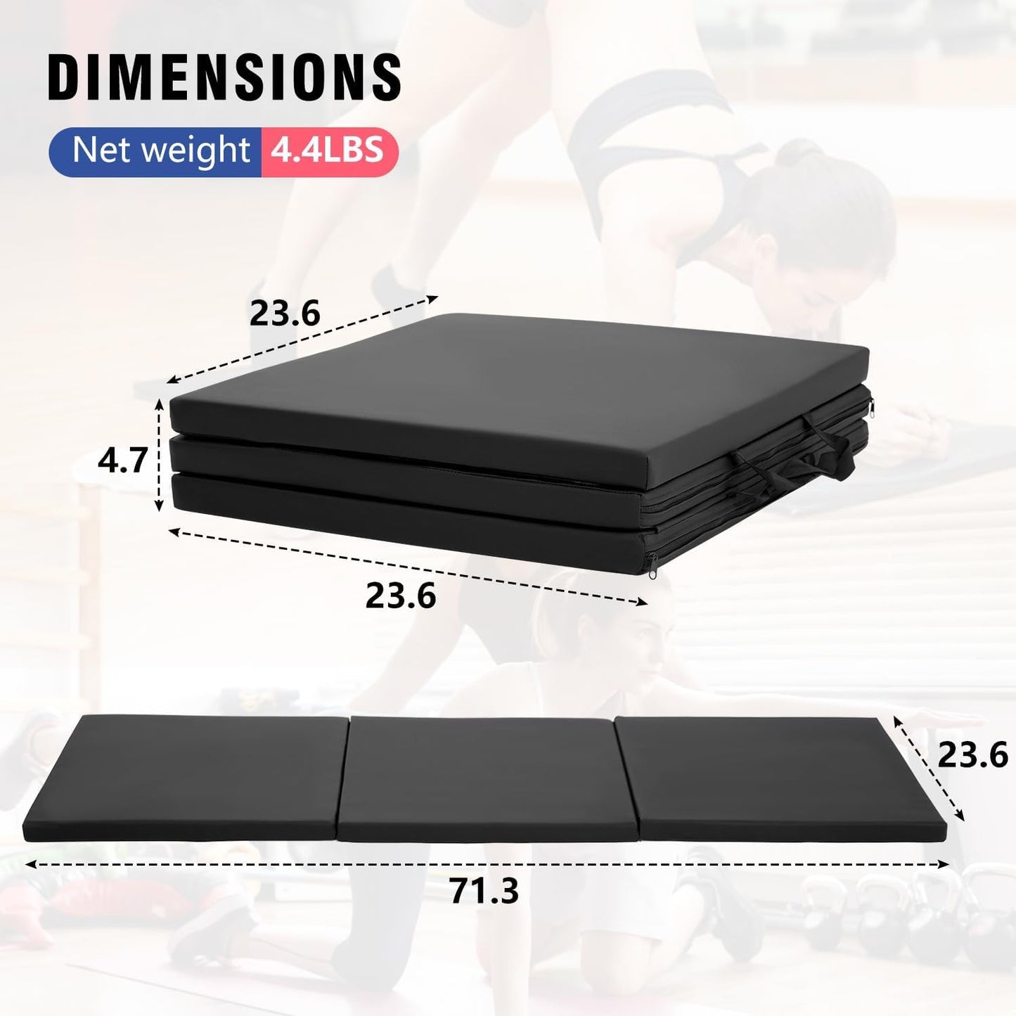 Skiennix Yoga Mat - Thick 2-Inch Workout Flooring for Home Gym | Foldable Foam Mat for Exercise & Pilates