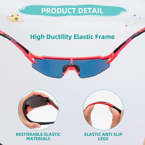 ROCKBROS Kids Sunglasses Polarized Youth Baseball Sunglasses Cycling Glasses UV400 Sports Glasses for Boys Girls Age 8-14