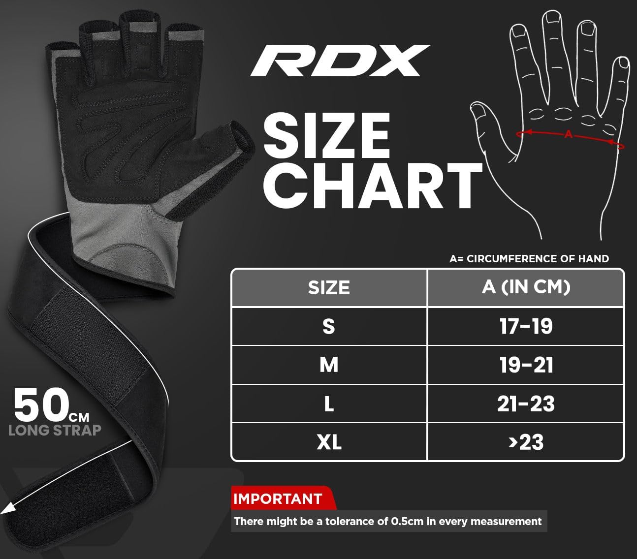 RDX Weight Lifting Gloves - Anti-Slip Padded Palm & Wrist Support | Breathable Gym Grip for Men & Women