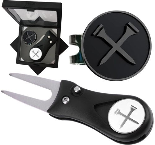 Adhere Golf Ball Markers Personlized Logo Enamel with A Strong Magnetic Hat Clips A Premium Golf Gifts for Golfer (Ball Markers & Divot Tool Gift Set)