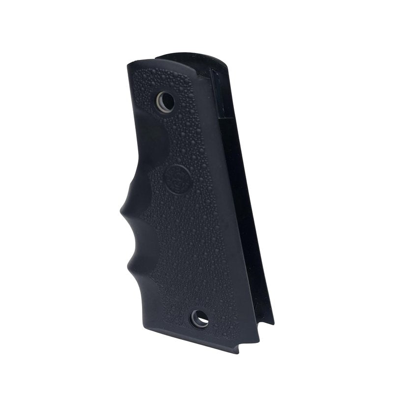 Hogue 1911 Government, Commander, & Clone Models Finger Grooves OverMolded Rubber Grip, Black - 45000