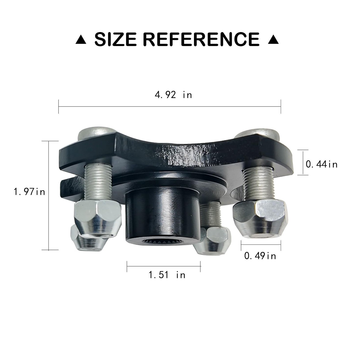 LOSTAR Rear Wheel Hub Flange Plate with Nuts Fit for 2008-Up EZGO RXV Gas & Electric Golf Cart, Axle Hub Assembly Replaces 604112/615604(Driver and Passenger Side)