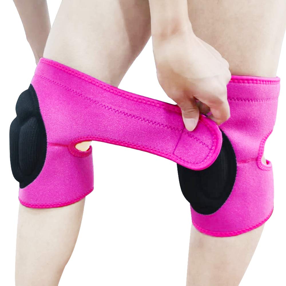 Skiennix Women’s Knee Pads - Soft Inner Liner & Adjustable Fit for Cleaning, Gardening | Pink, Size L (1 Pair)