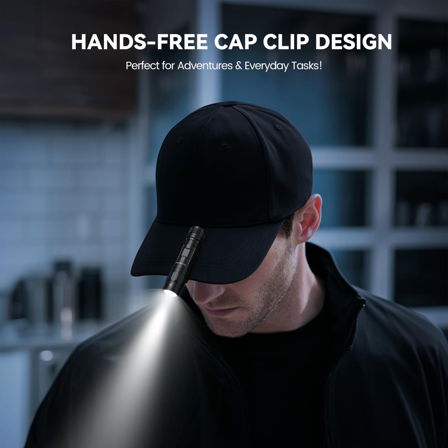 Guardtier M70 EDC Flashlight 1100 Lumens, USB-C Rechargeable Pocket Light with Clip, 5 Modes Compact LED Light for Camping, Hiking, Emergency (Black)