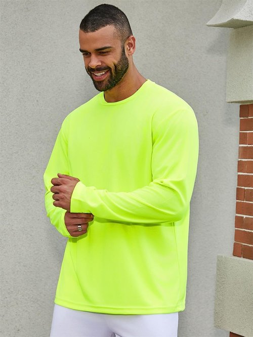 Gary Com Men's Long Sleeve Athletic T-Shirt - Quick Dry Workout Tee with UPF 50+ Sun Protection