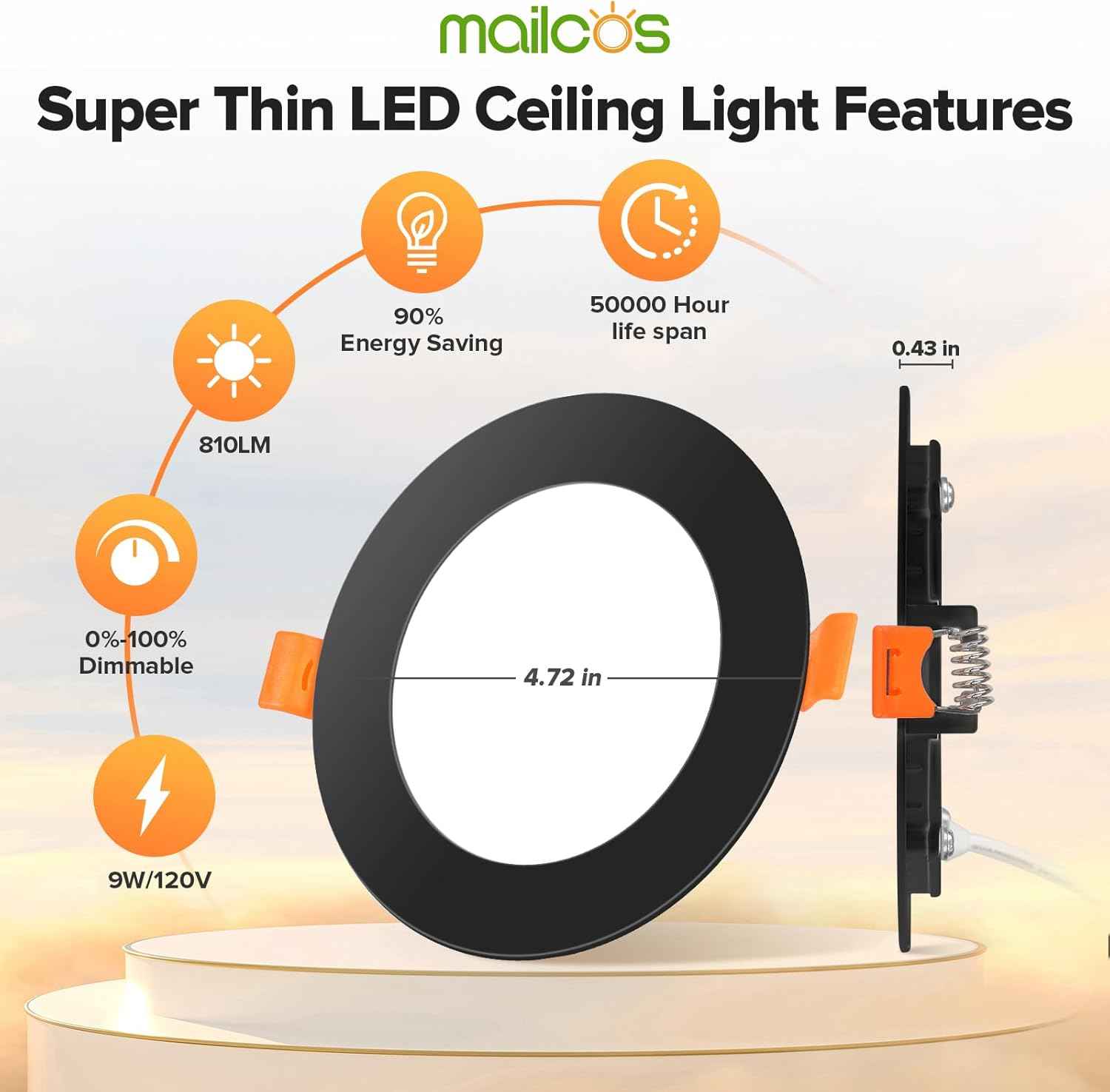 Ultra-Thin 12 Pack 6-Inch Dimmable LED Recessed Lighting - 5CCT Selectable, 1050LM, ETL