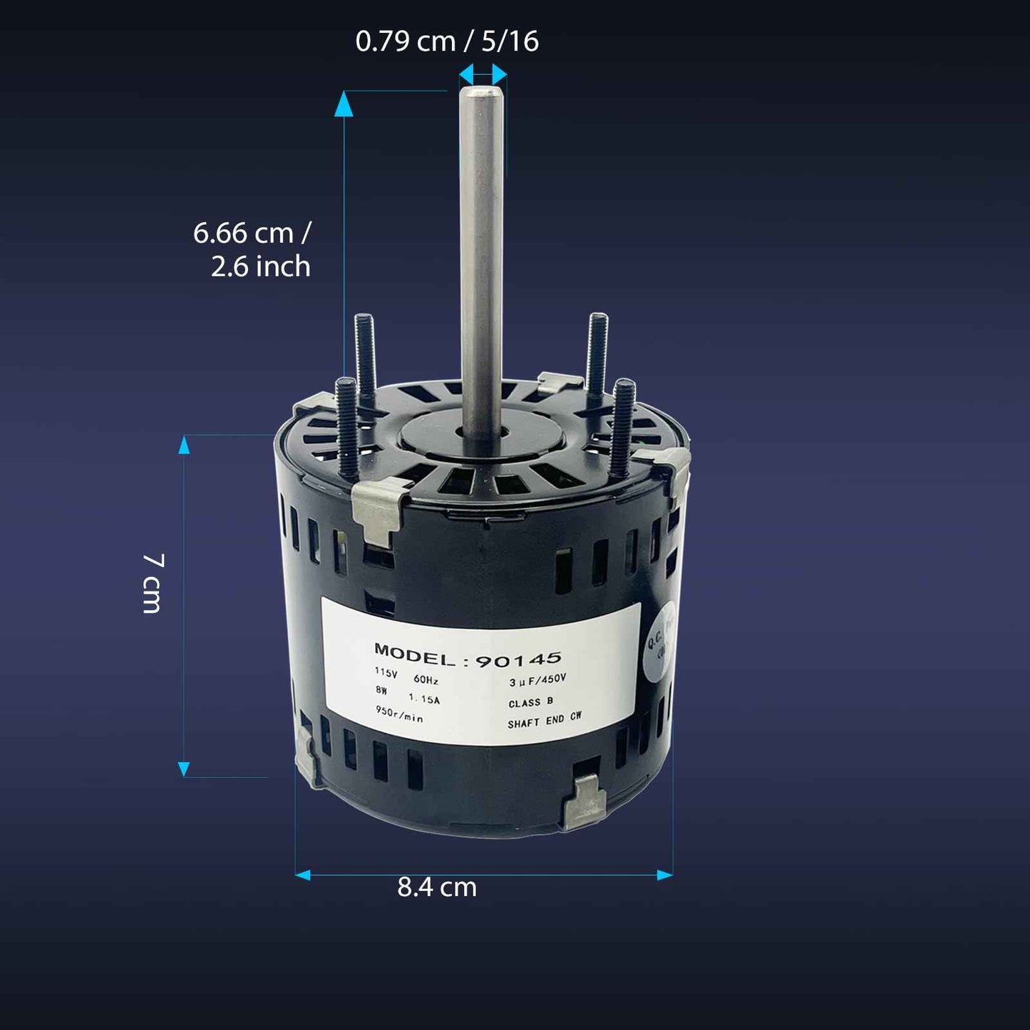 WSRXG 310145 90145 Capacitor Motor Upgrade 8 Watt 115 Volt 950 RPM Replaces Shaded Pole Motor High Efficiency Quiet Operation Long Life