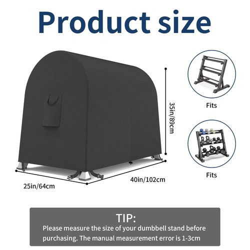 Dumbbell Weight Rack Cover,600D Oxford A-Frame Dumbbell Rack Cover,Equipment Home Gym Set Cover,for Storage Fitness Dumbbells,Outdoor Waterproof Workout Barbell Covers,Adjustable Accessories Dust Bag