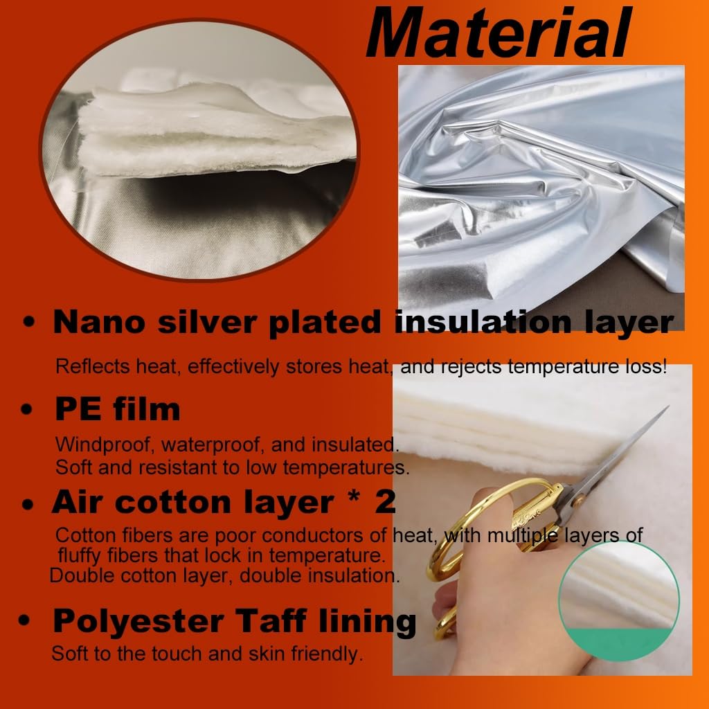 Anti-fall Thickened Window Air Conditioner Cover Inside 【Silver】- Windproof Waterproof Insulated - Universal Window AC Unit Cover For Indoor(XL-25.6*18.1*3in)