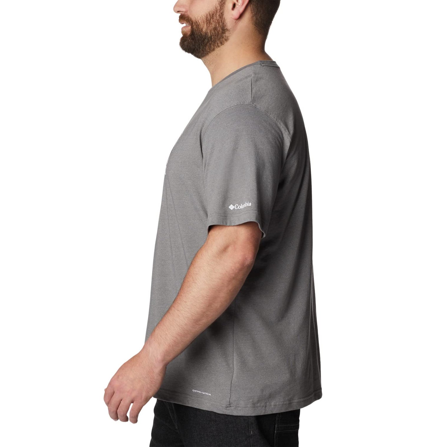 Columbia Men's Thistletown Hills Graphic Short Sleeve, City Grey Heather/Hikers Graphic, Small