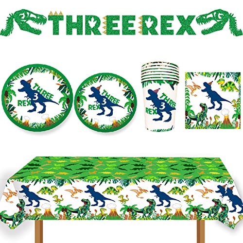 Dinosaur Party Tablecloths - 3pcs Disposable Plastic Covers