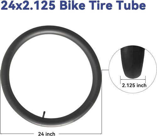Bike Tube 24 x 2.125 - 2-Pack Schrader Valve Bicycle Tubes for 24-Inch Wheels | Durable & Reliable
