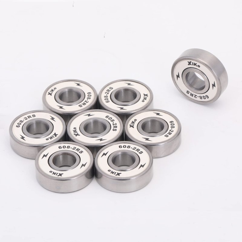 XiKe 16-Pack 608-2RS Skateboard Bearings, White, High-Speed 8x22x7mm, Durable Double Rubber Sealed, Fit for Longboards, Inline & Roller Skates, Spinners Etc