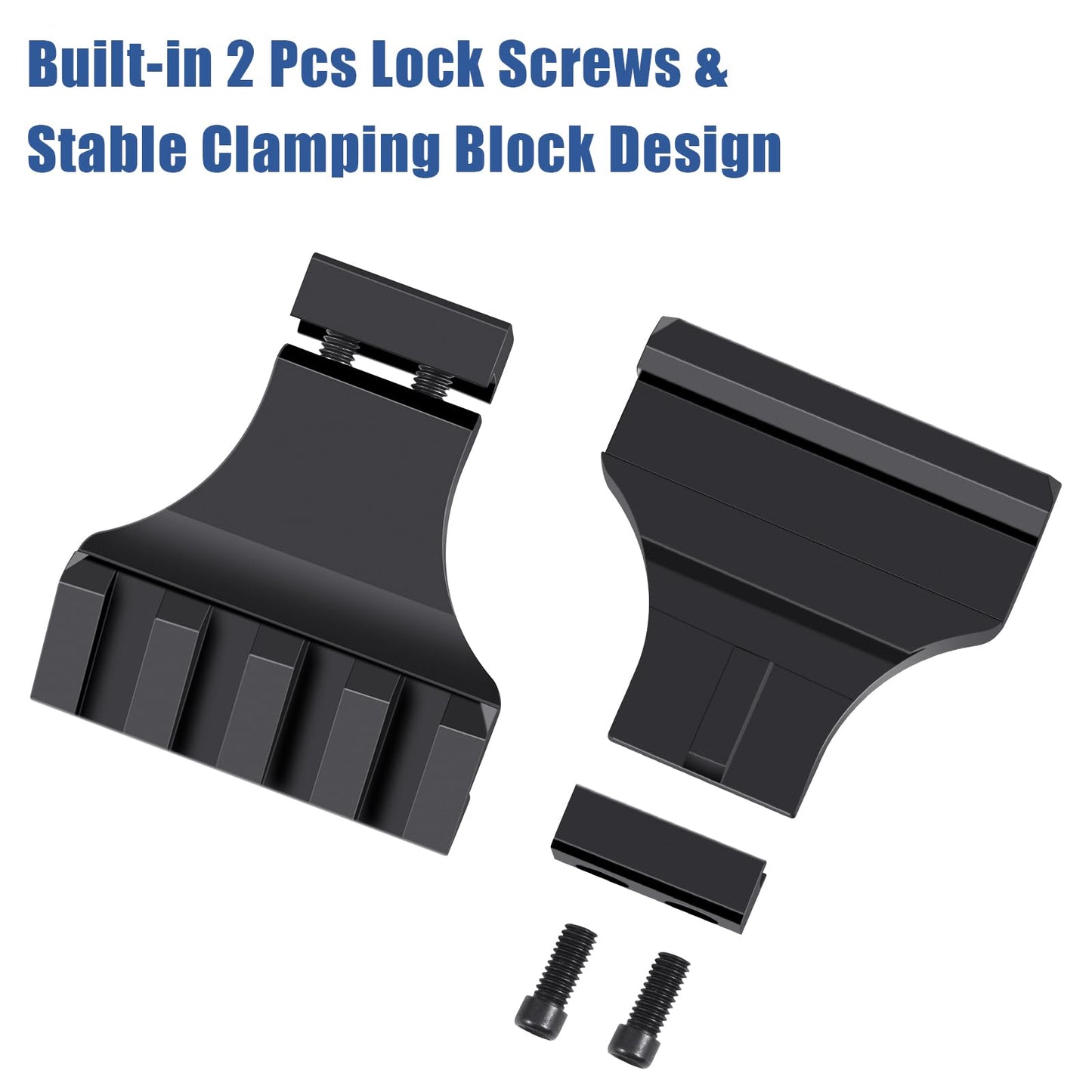 LONSEL 45° Picatinny Offset Rail Mount, 3 4 5 Slots 45 Degree Offset Picatinny Rail Mounts Aluminum Low Profile Adapter for Flashlight Laser Sight Optics (4 Slot - 2 Pack)