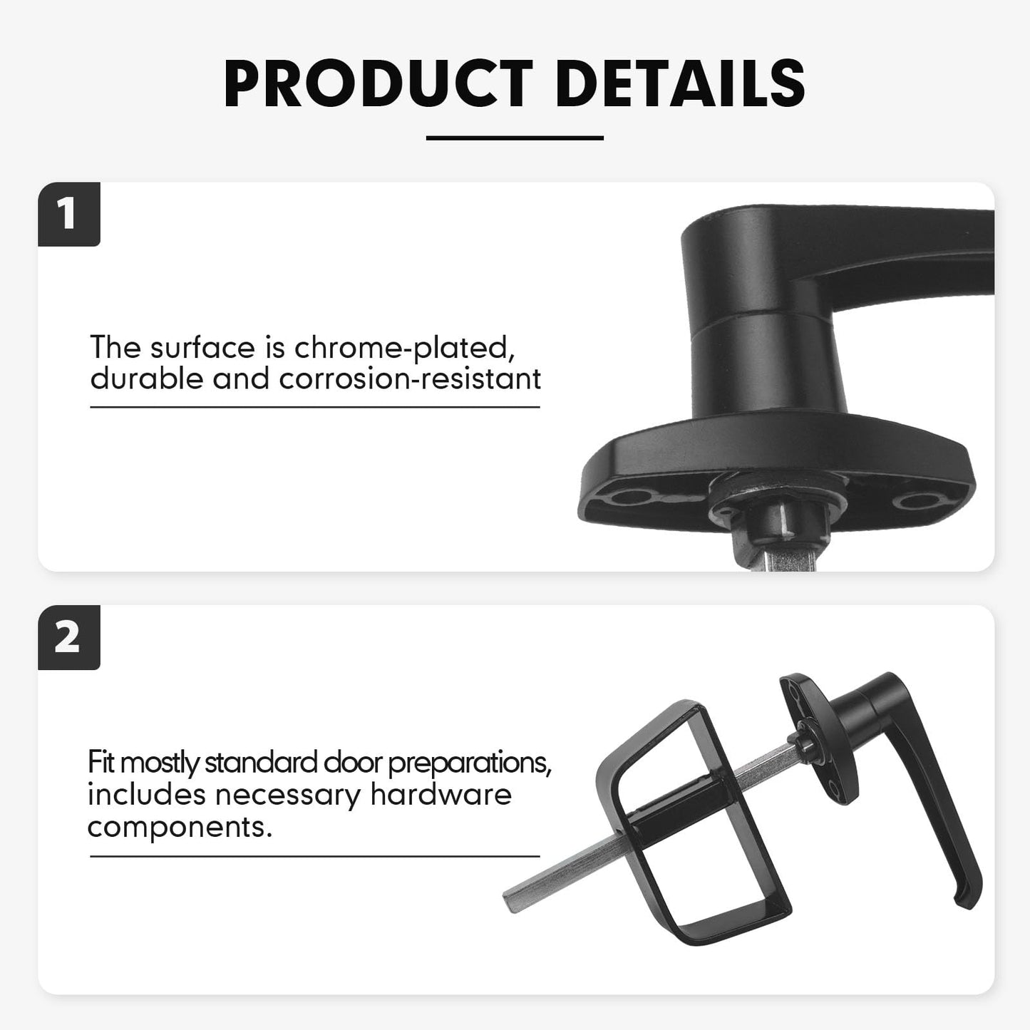5-Key L-Handle Shed Lock Kit - Durable Anti-Corrosion Metal Hardware with 7-1/2" Stem | for Playhouses, Chicken Coops, Campers & More (Black)
