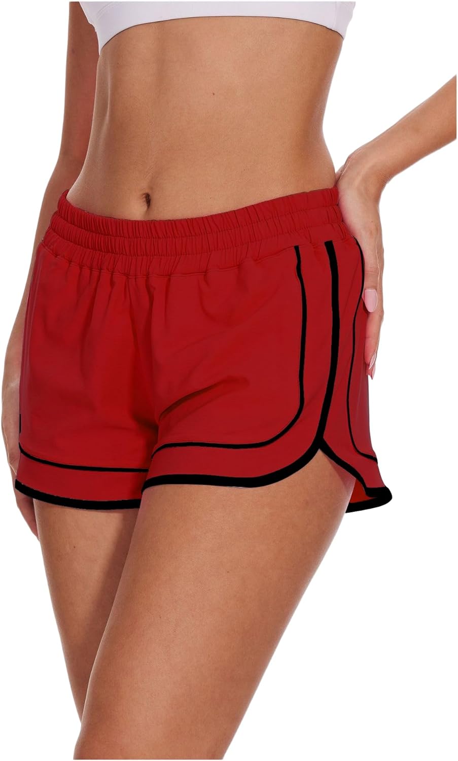 MEIVSO Women's Running Dolphin Shorts - 3'' Quick Dry Athletic Shorts with Zipper Pockets