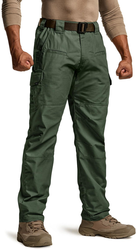 CQR Men's Tactical Pants, Water Resistant Ripstop Cargo Pants, Lightweight EDC Work Hiking Pants, Outdoor Apparel, Raider Green Kelp, 38W x 34L