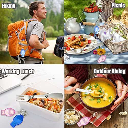Portable Folding Fork and Spoon Set with Case - 2PCS Cutlery