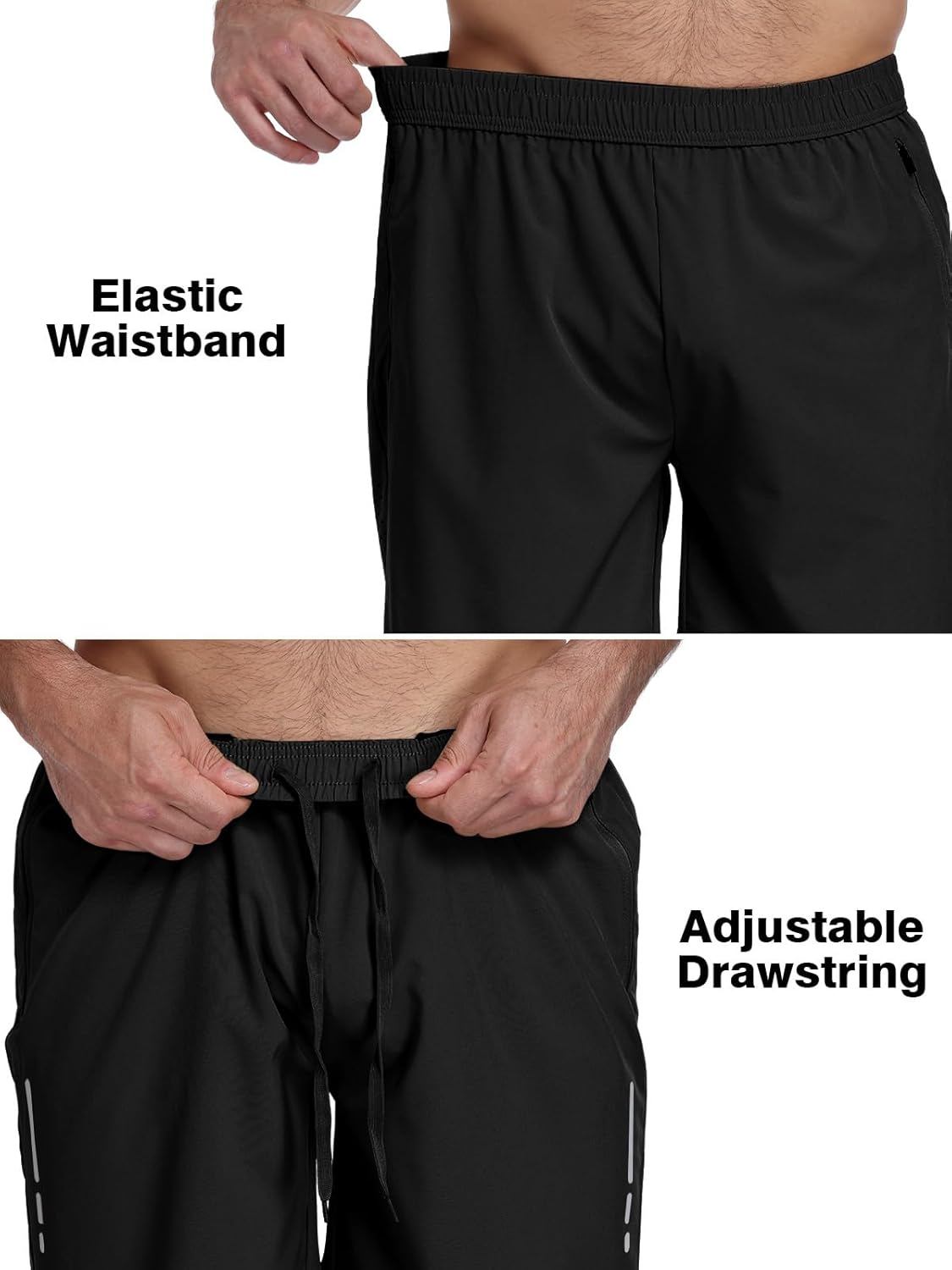 Skiennix Men's Athletic Gym Shorts - Lightweight Quick-Dry 7" Running Shorts with 3 Zipper Pockets